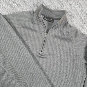 Under Armour Mens‎ XL ColdGear Pullover 1/4 Zip Long Sleeve Shirt Gray